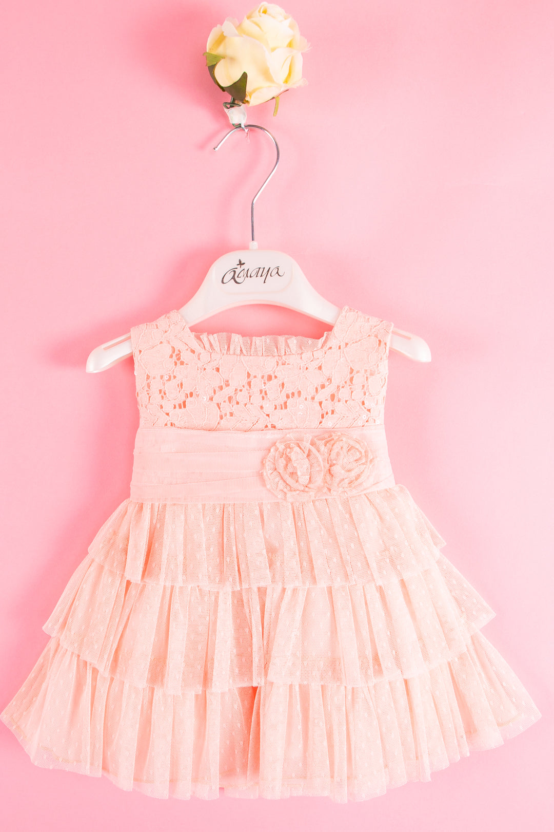 Peach Girls dress - made in Spain