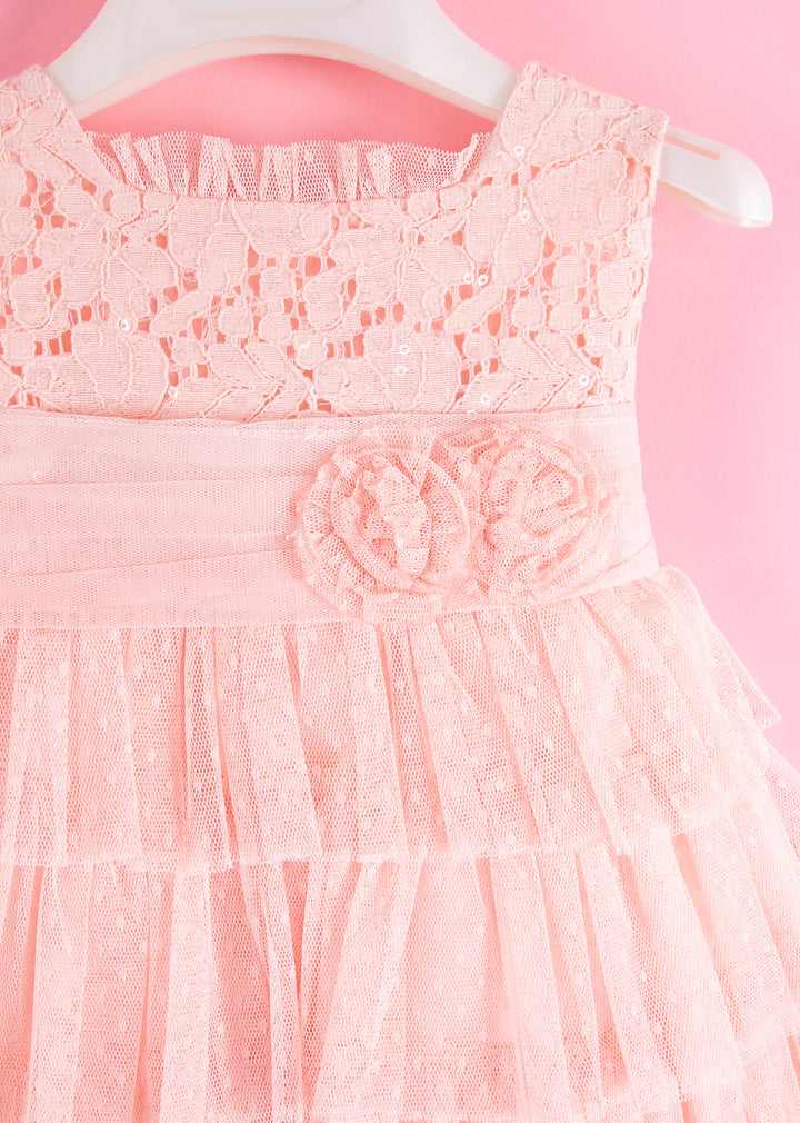 Peach Girls dress - made in Spain