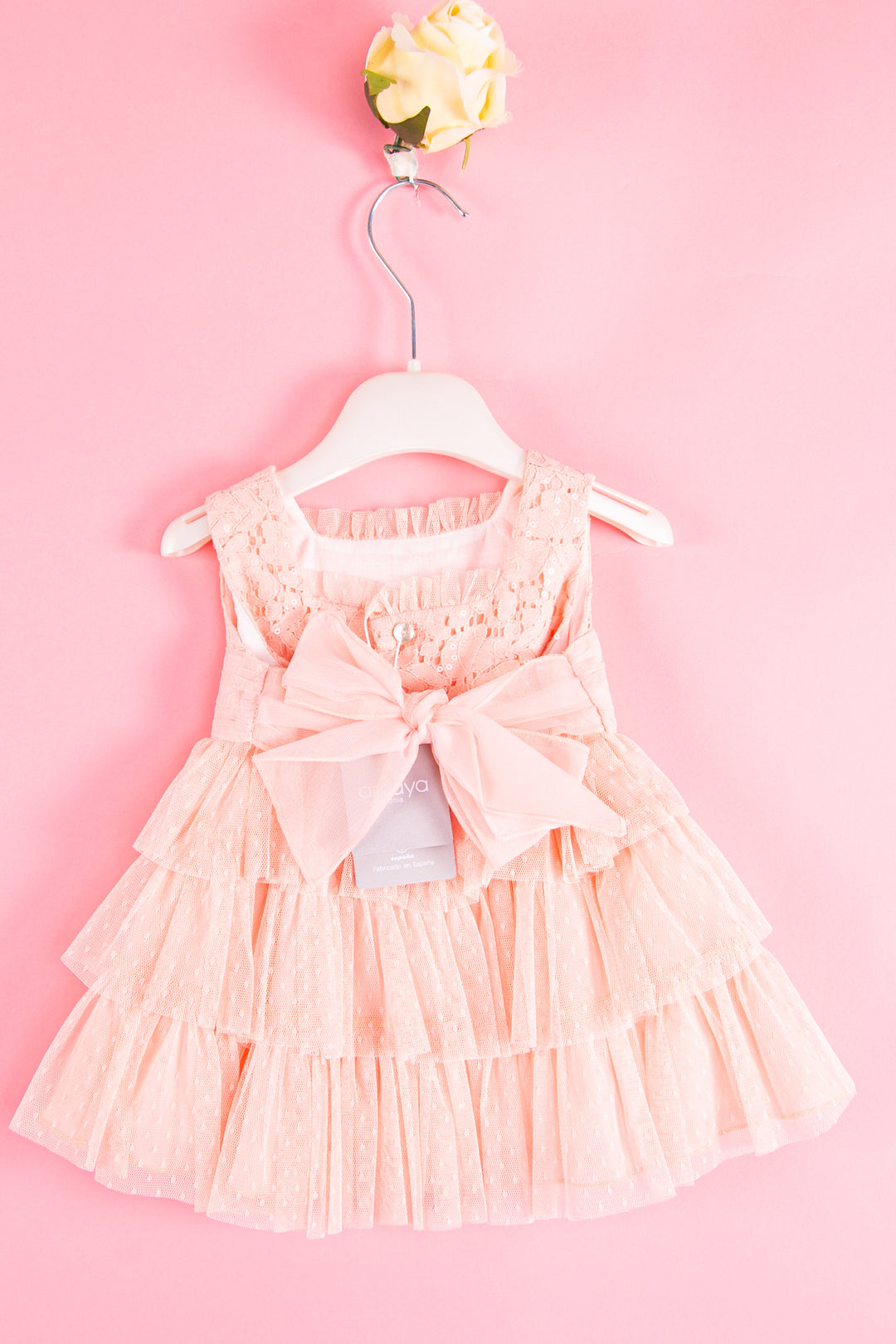 Peach Girls dress - made in Spain