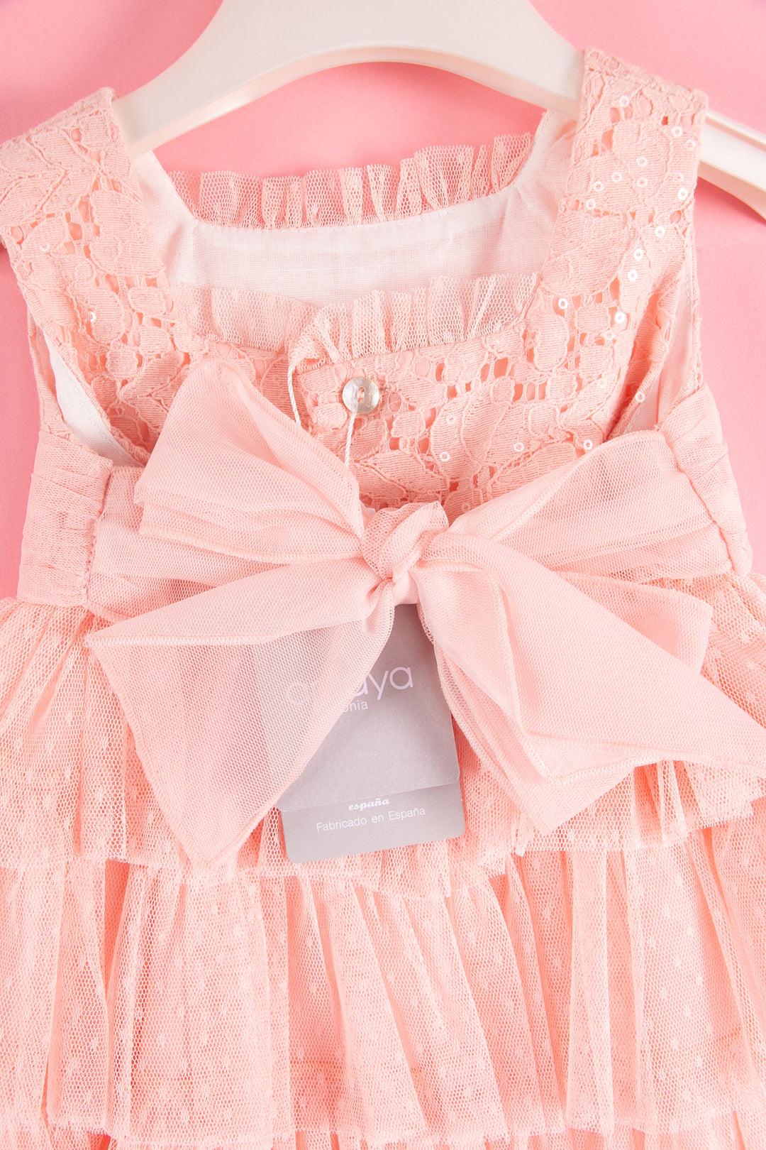 Peach Girls dress - made in Spain