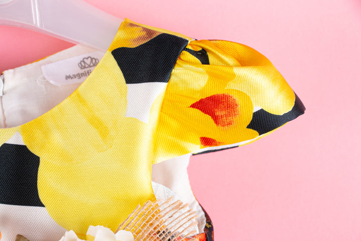 Yellow Girls dress - made in Spain
