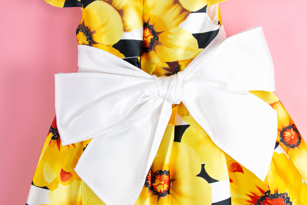 Yellow Girls dress - made in Spain