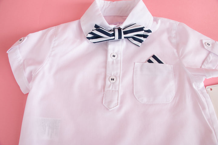 White and black striped Baby set - made in Spain