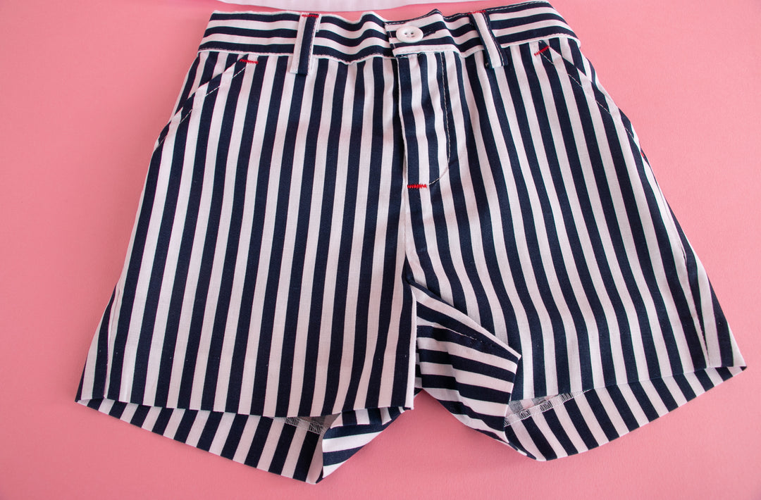White and black striped Baby set - made in Spain