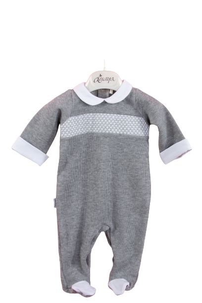 Grey one piece baby pyjama