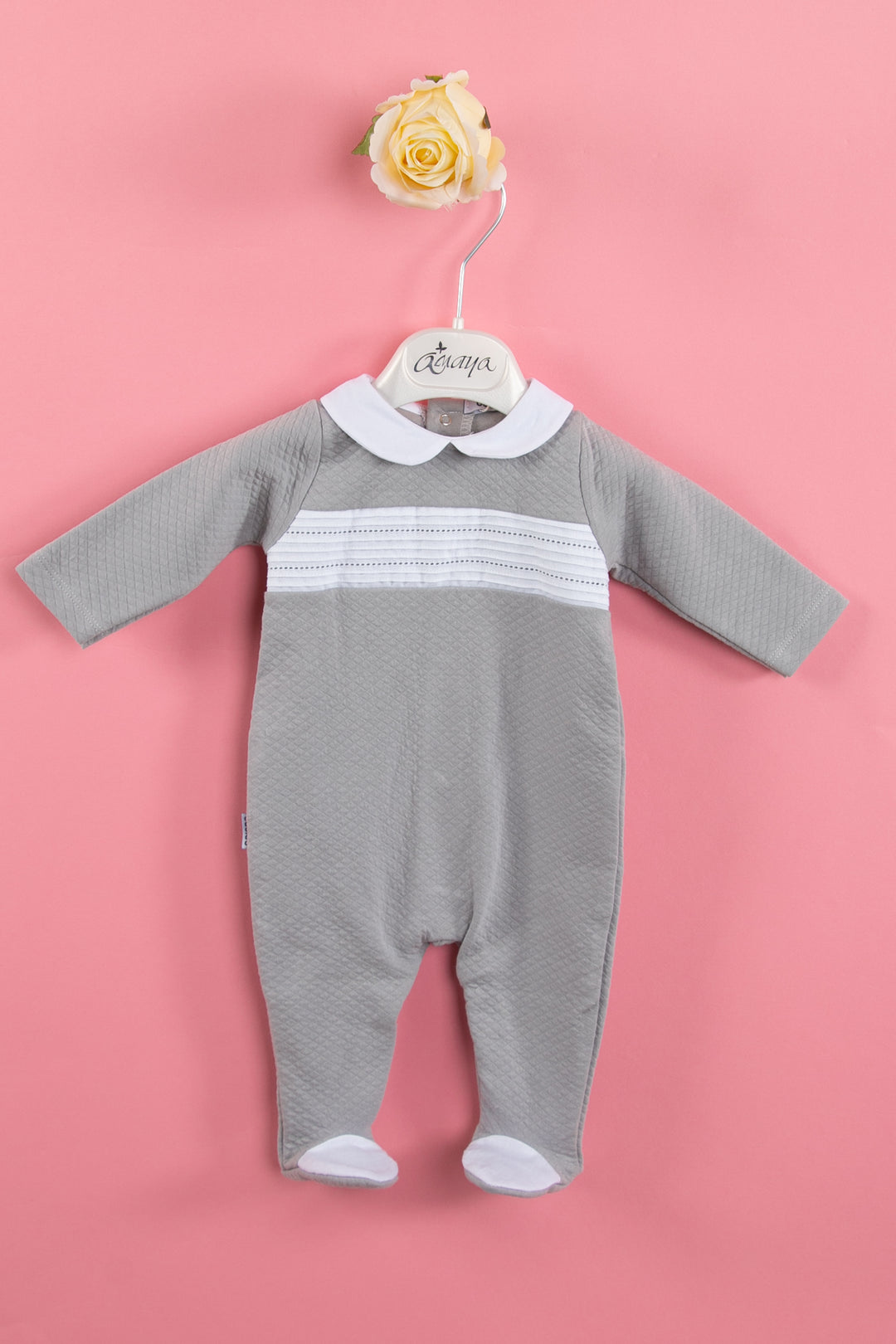 Grey one piece baby overall