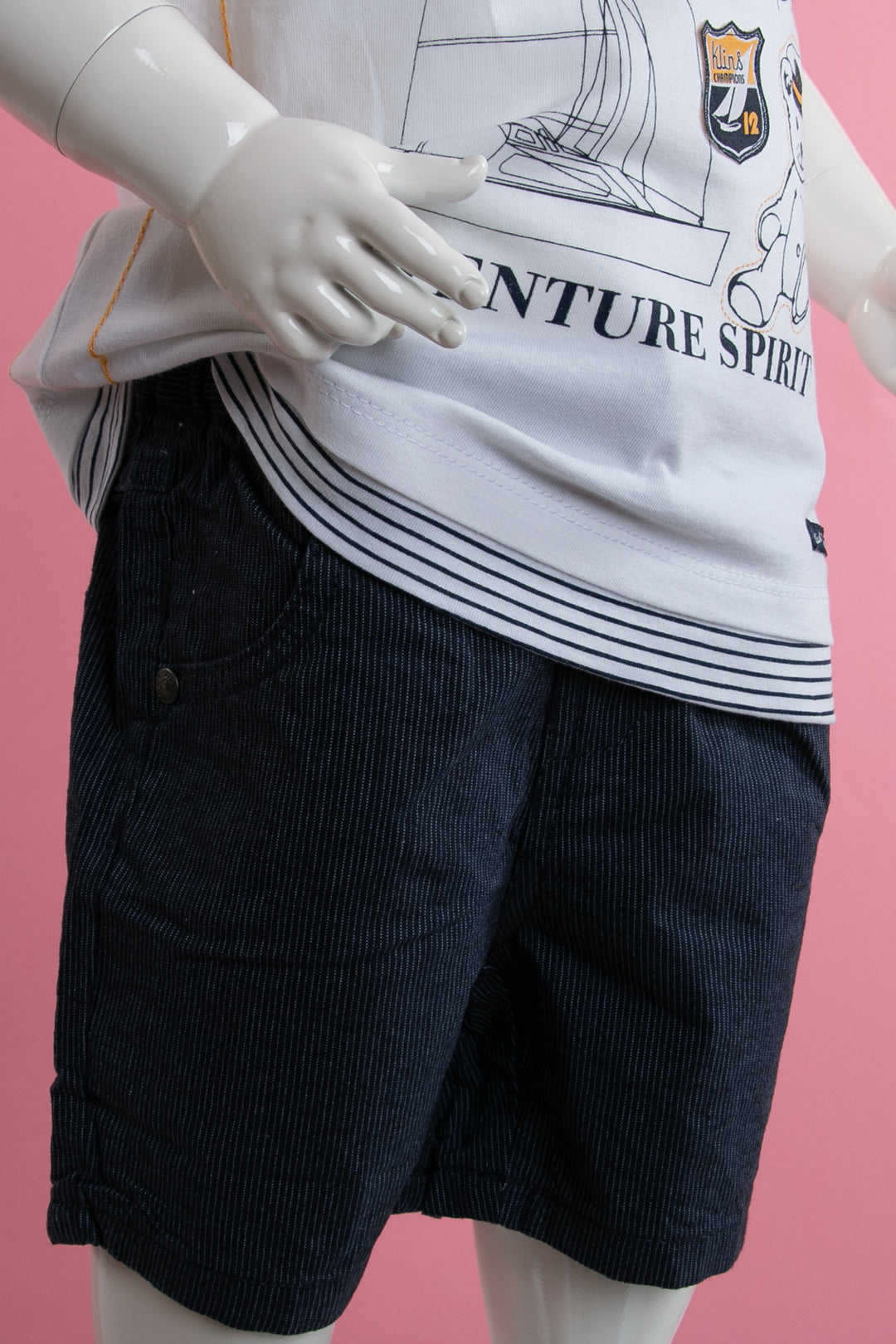 White and navy blue boys set