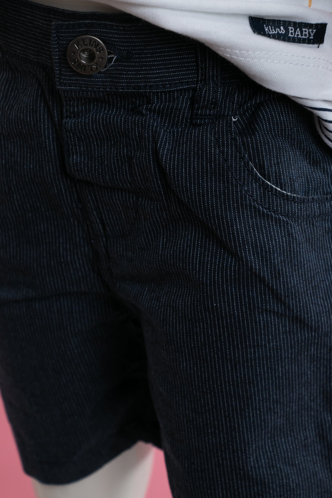 White and navy blue boys set