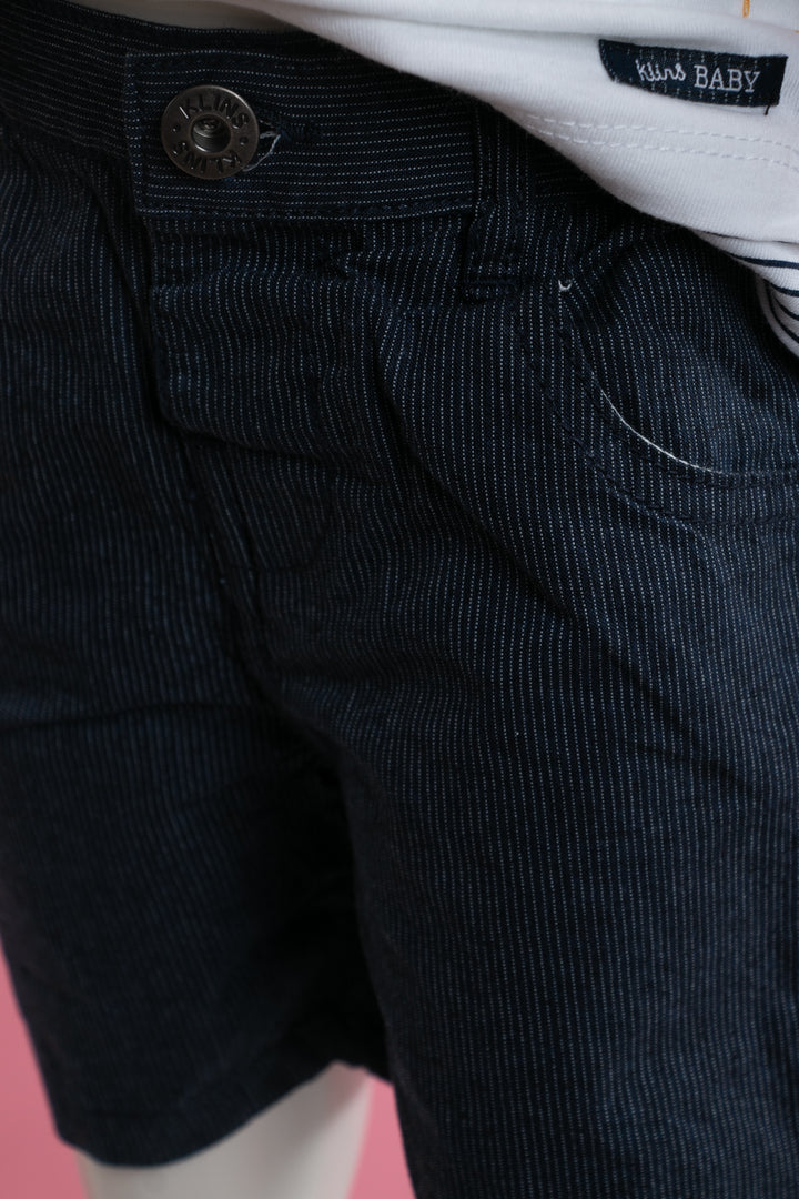 White and navy blue boys set