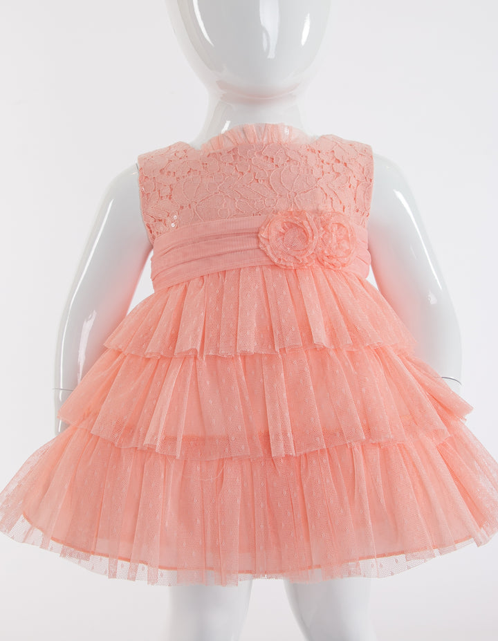 Peach Girls dress - made in Spain
