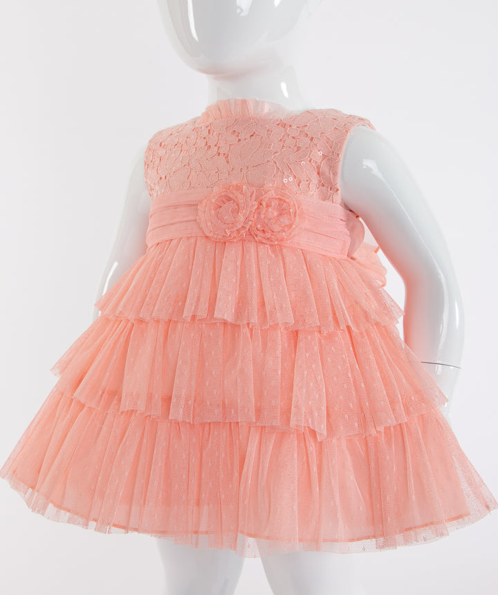 Peach Girls dress - made in Spain