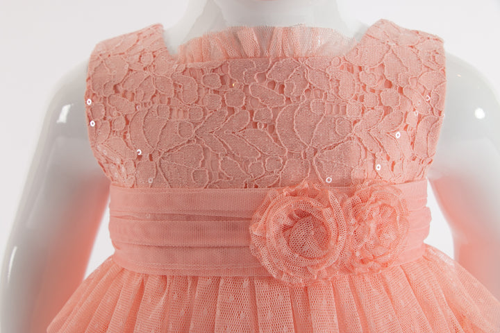 Peach Girls dress - made in Spain
