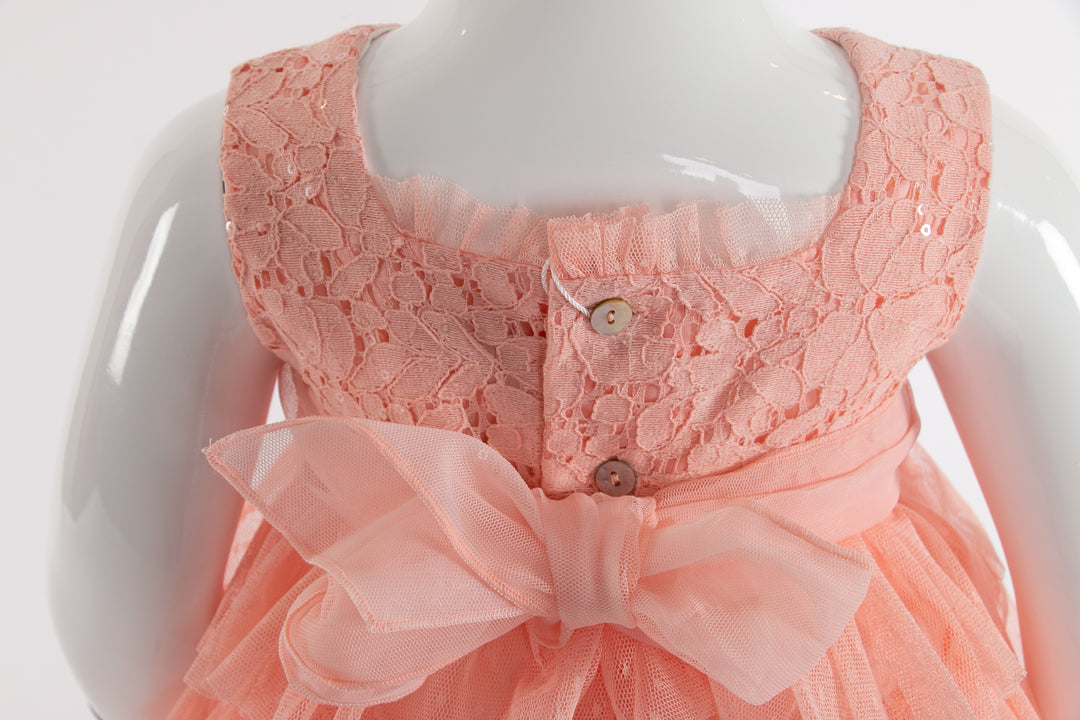 Peach Girls dress - made in Spain