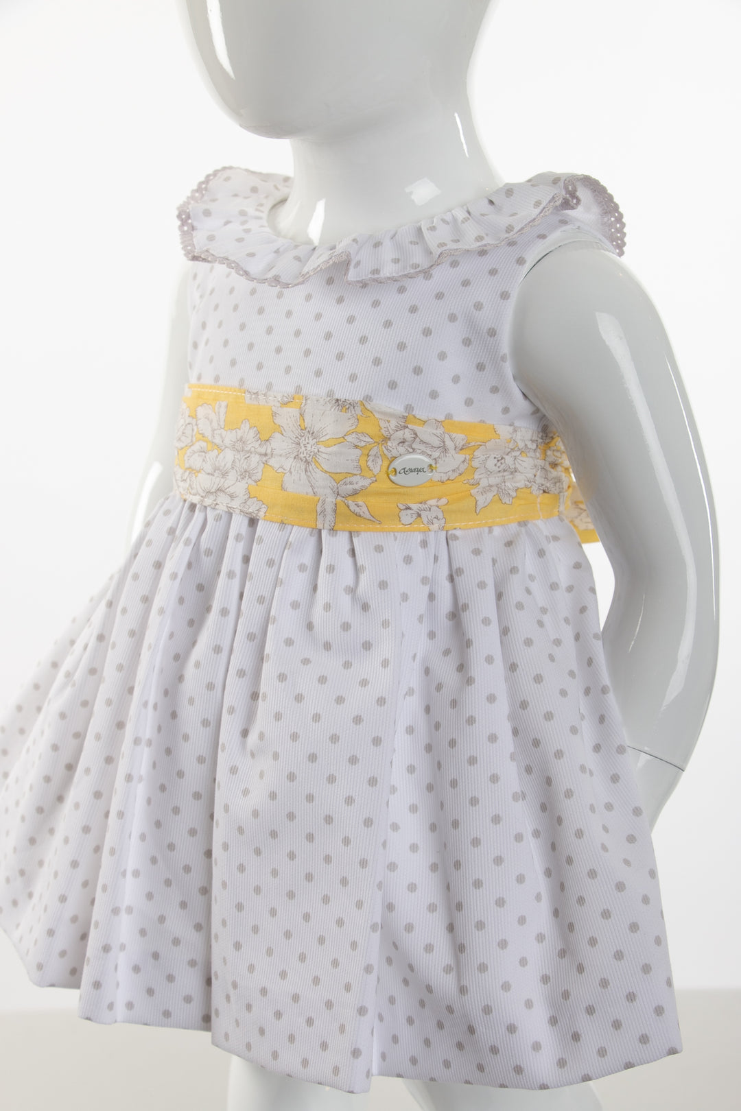 White, yellow and grey dress