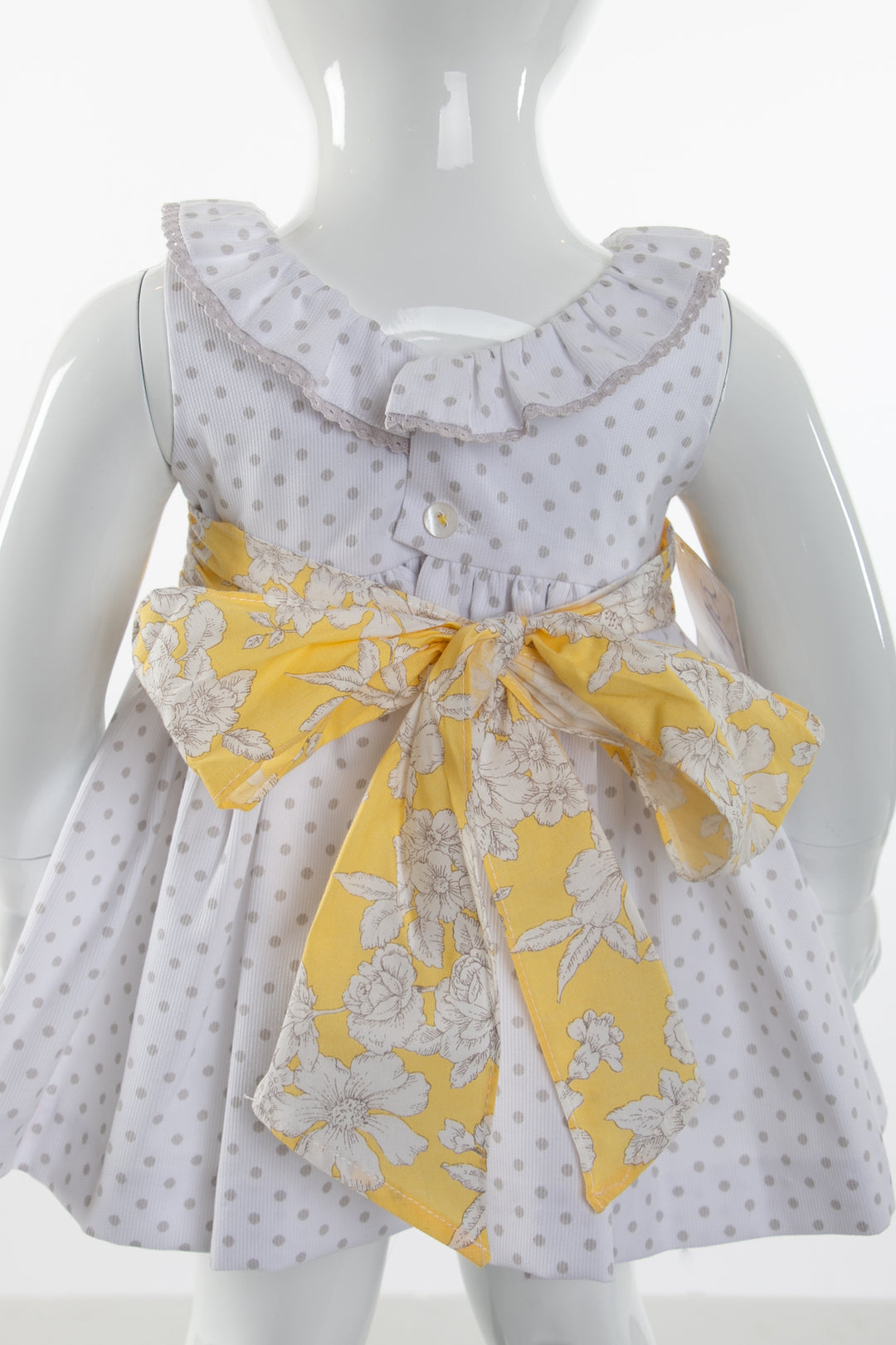 White, yellow and grey dress