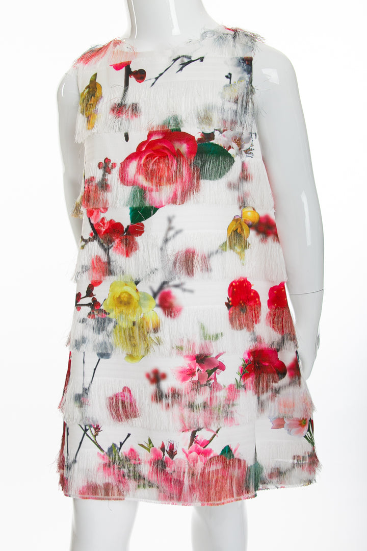 White and Multi Color Dress
