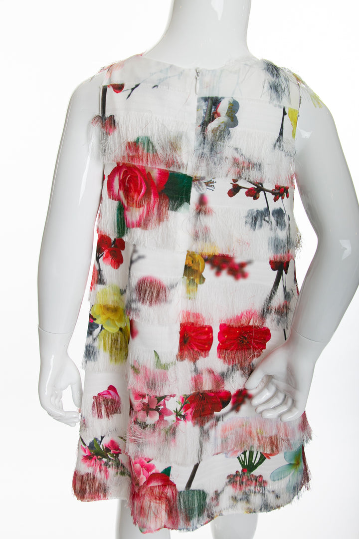White and Multi Color Dress