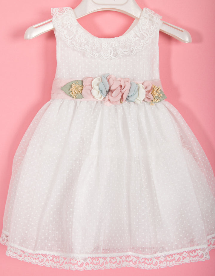 White and pink baby dress