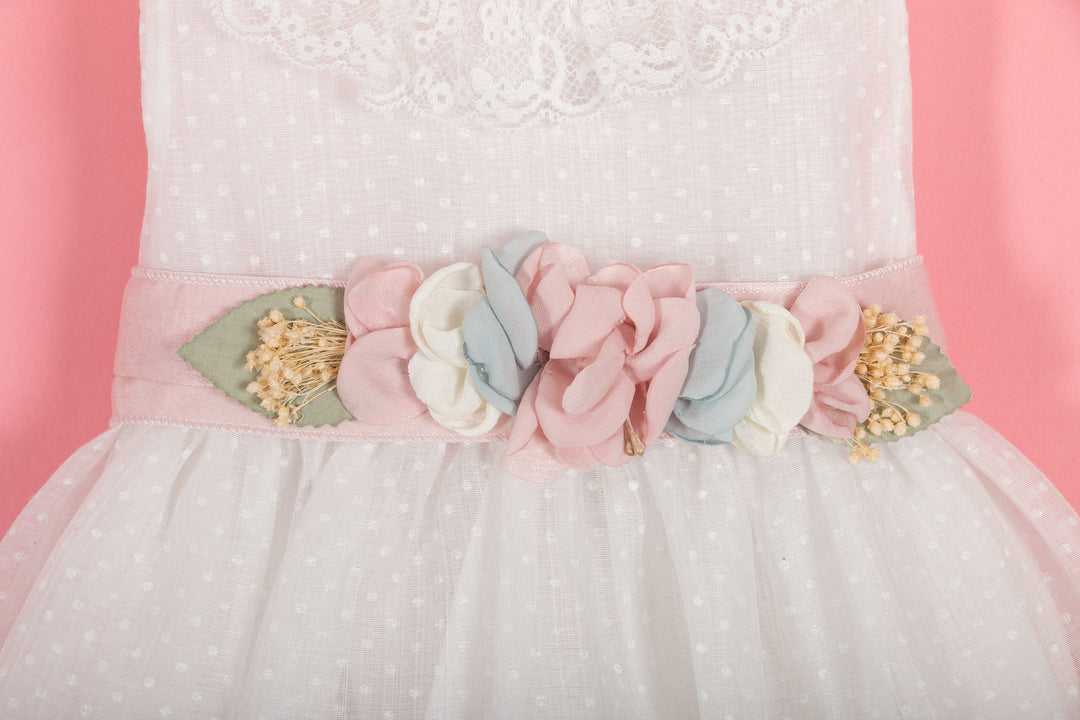 White and pink baby dress