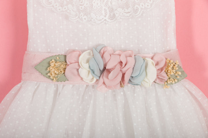 White and pink baby dress