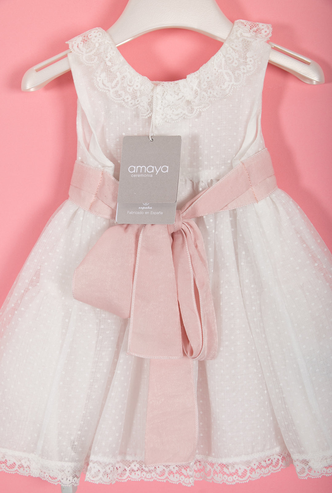 White and pink baby dress
