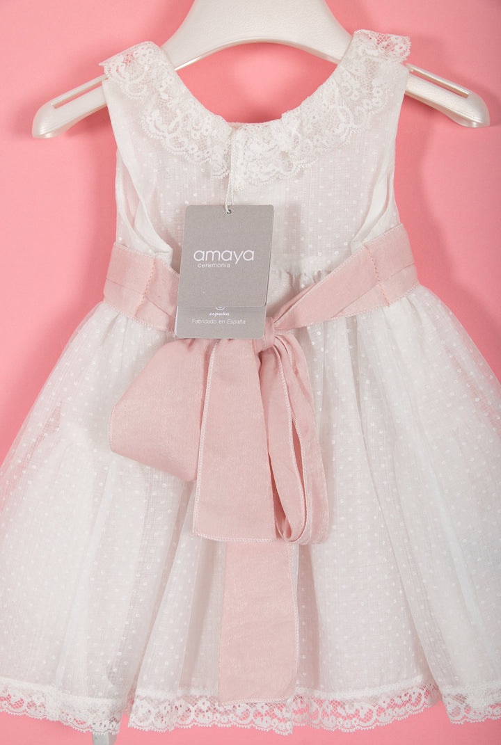 White and pink baby dress