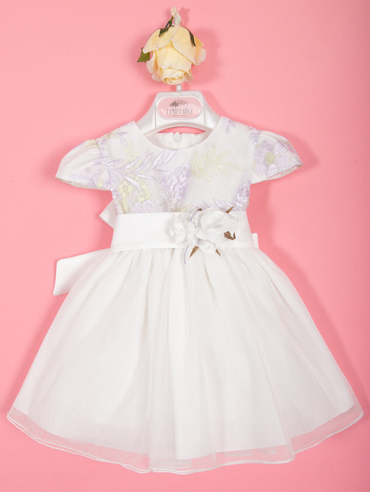 Beige and purple baby dress