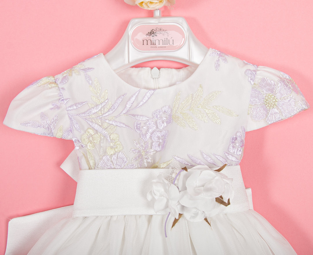 Beige and purple baby dress