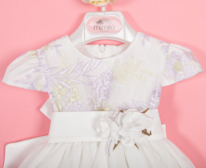 Beige and purple baby dress