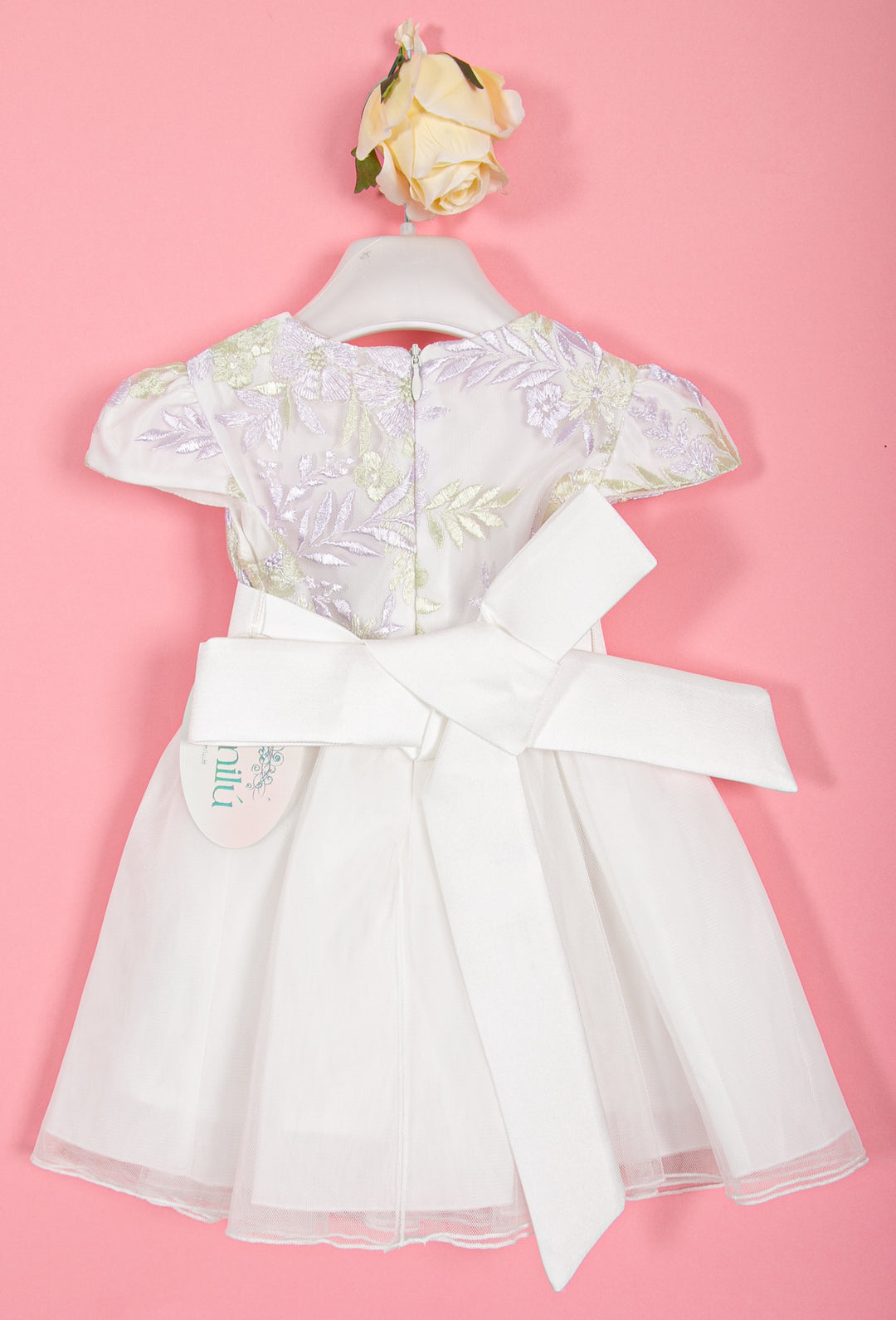 Beige and purple baby dress