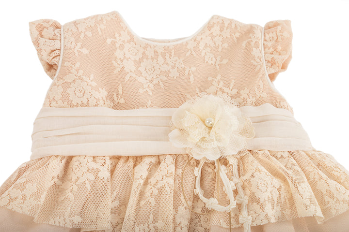 Beige Dress with Light Beige Belt