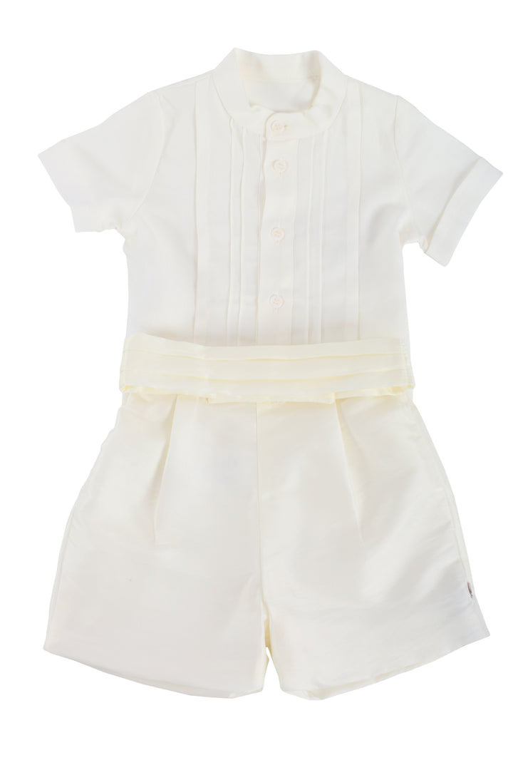 White and Beige color Boys Set