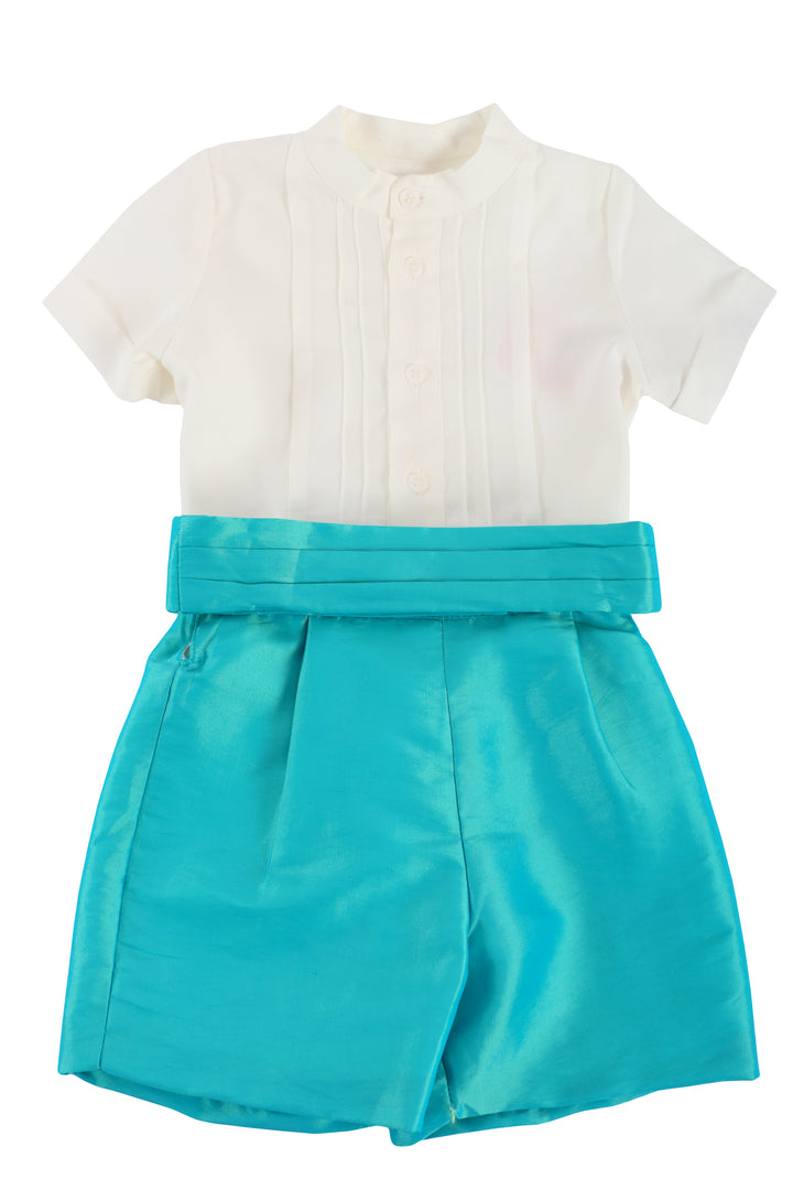 White and Green color Boys Set