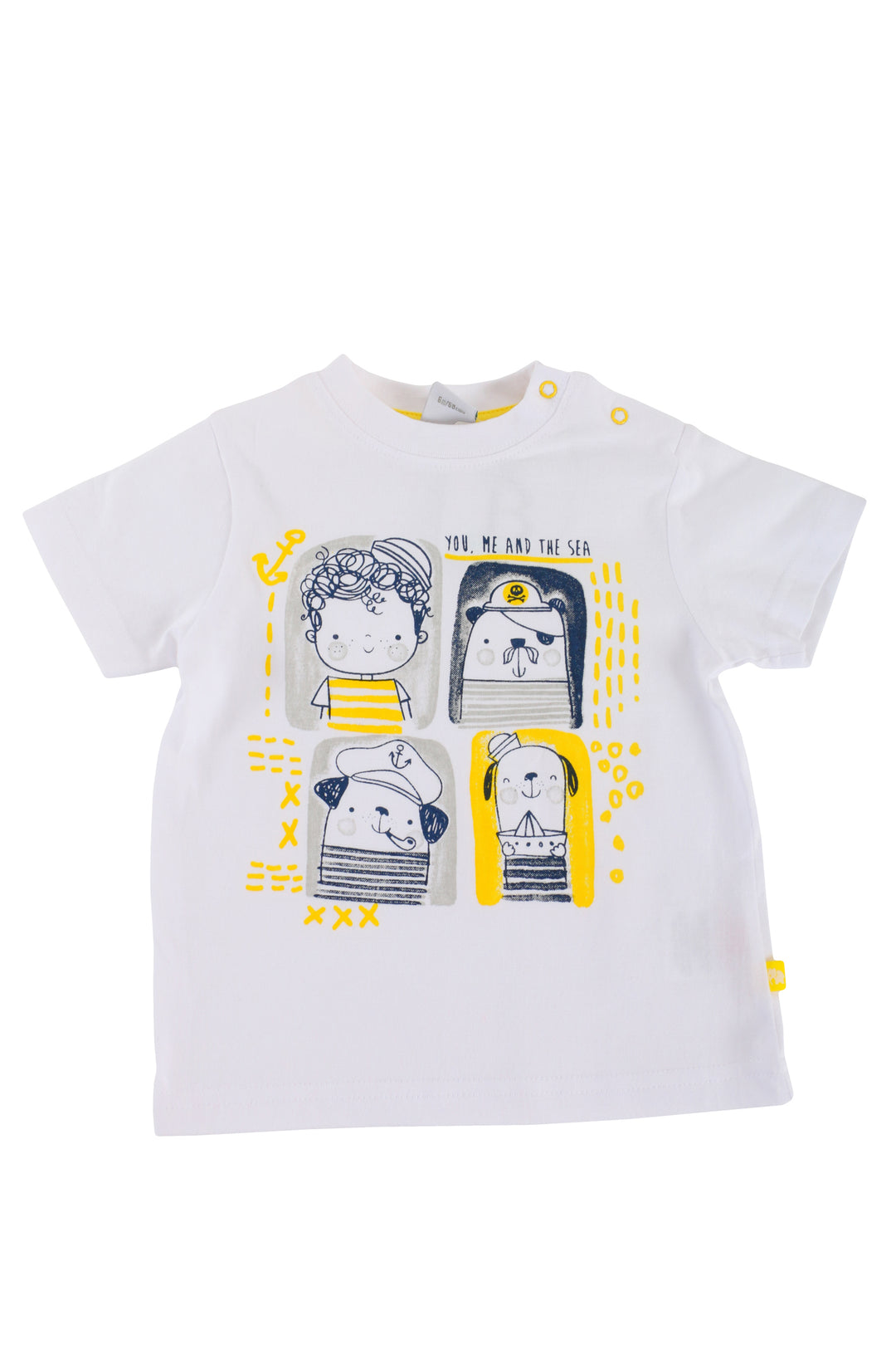 White, Navy Blue and Yellow Boys Set