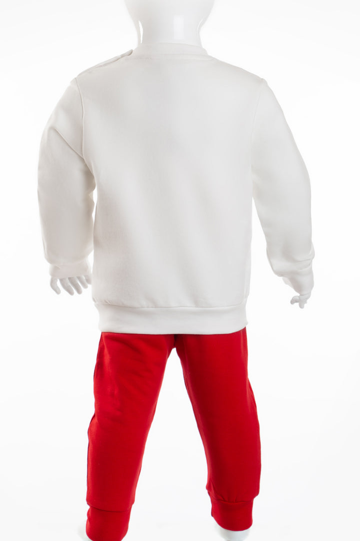 Light Beige and Red Training Suit