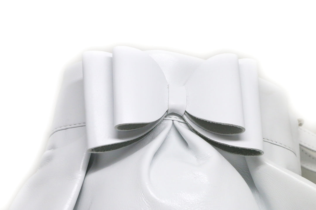 White leather bag