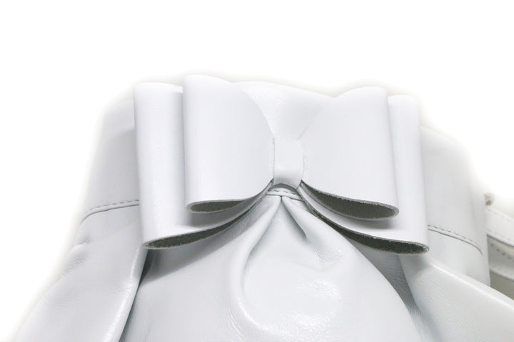 White leather bag